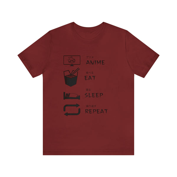 Anime, Eat, Sleep, Repeat Anime Graphic T-Shirt