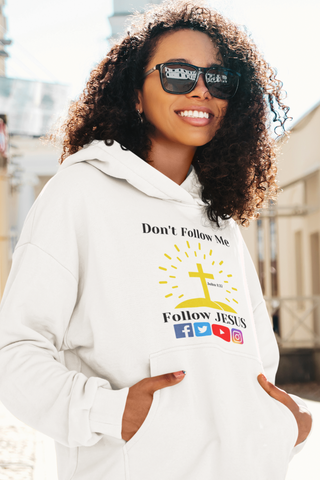Don’t Follow Me Follow JESUS John 1:37 Social Media Icon Hoodie