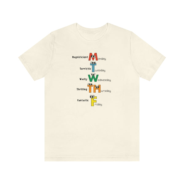 School Days Of The Week Character T-Shirt