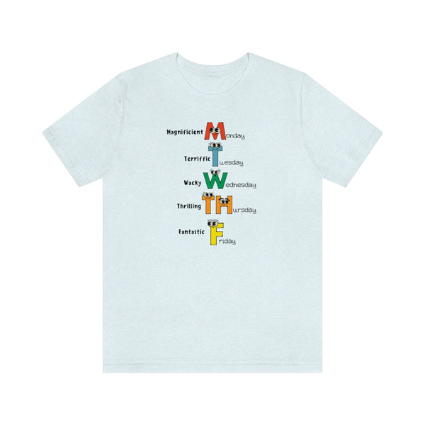 School Days Of The Week Character T-Shirt
