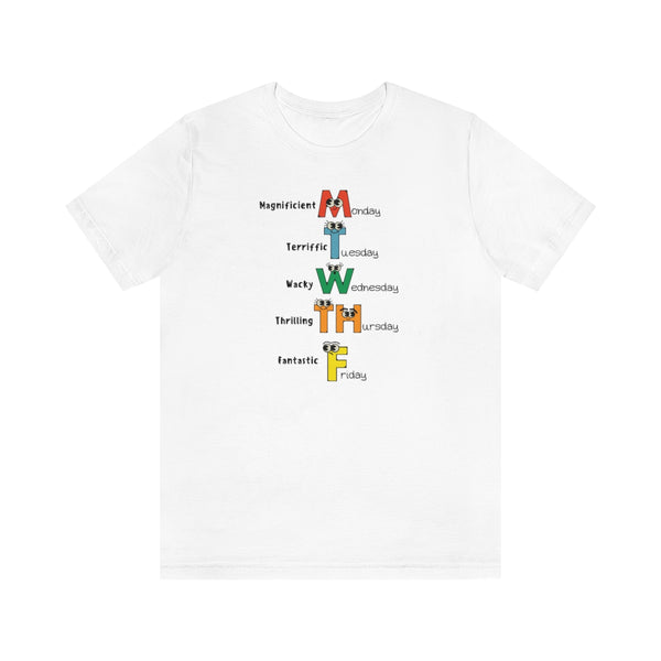 School Days Of The Week Character T-Shirt