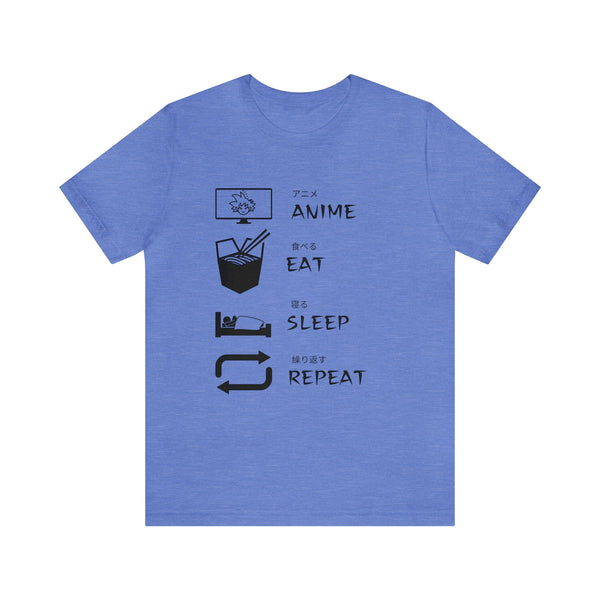Anime, Eat, Sleep, Repeat Anime Graphic T-Shirt