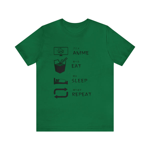 Anime, Eat, Sleep, Repeat Anime Graphic T-Shirt