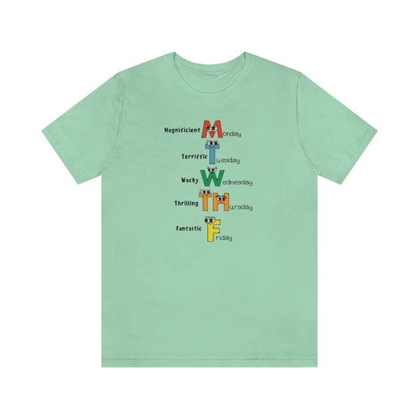 School Days Of The Week Character T-Shirt