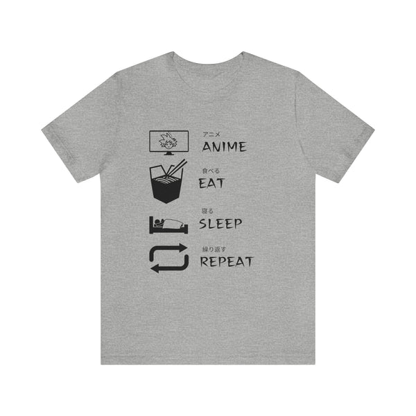 Anime, Eat, Sleep, Repeat Anime Graphic T-Shirt