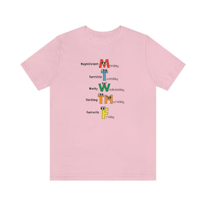 School Days Of The Week Character T-Shirt