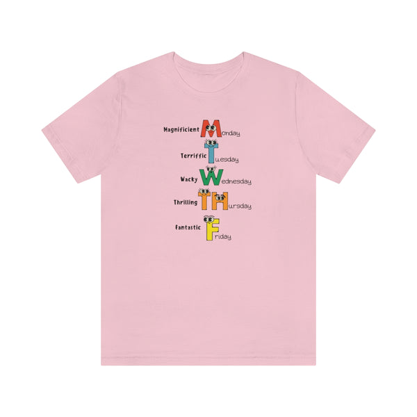 School Days Of The Week Character T-Shirt