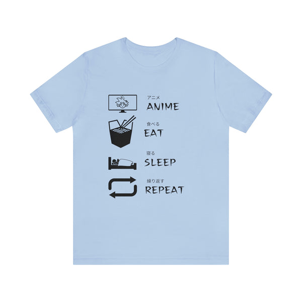 Anime, Eat, Sleep, Repeat Anime Graphic T-Shirt