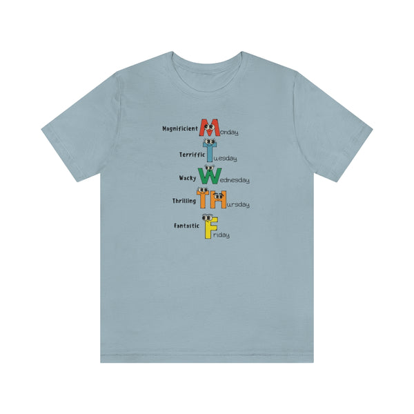 School Days Of The Week Character T-Shirt