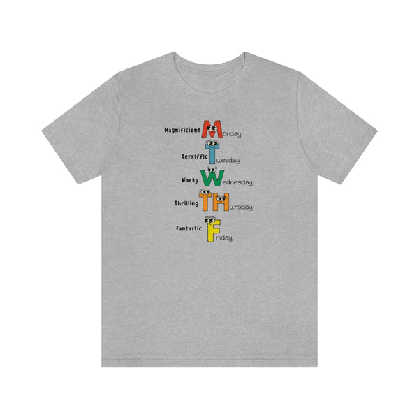 School Days Of The Week Character T-Shirt