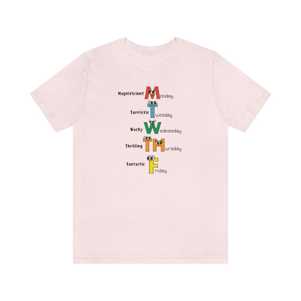 School Days Of The Week Character T-Shirt