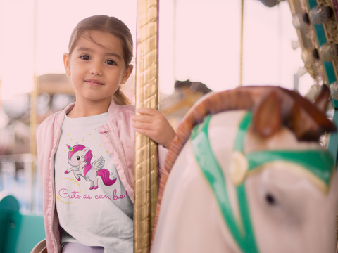 Cute As Can Be Unicorn Kids Graphic Tee