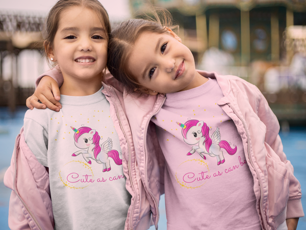 Cute As Can Be Unicorn Kids Graphic Tee