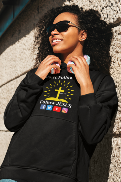 Don’t Follow Me Follow JESUS John 1:37 Social Media Icon Hoodie