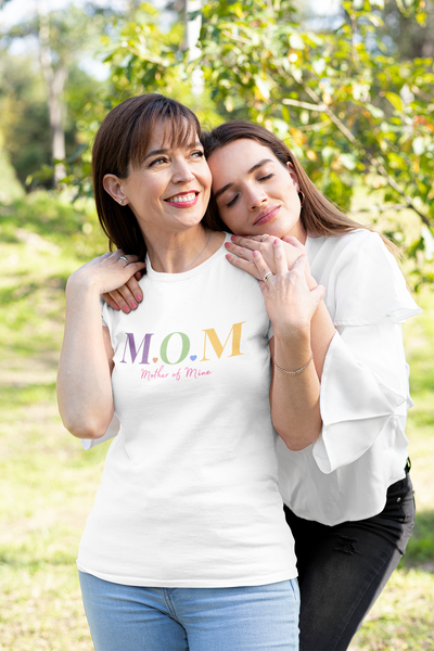 MOM Mother of Mine Colorful Acronym Graphic T-Shirt
