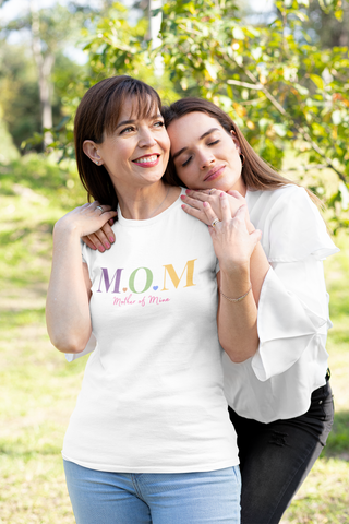 MOM Mother of Mine Colorful Acronym Graphic T-Shirt
