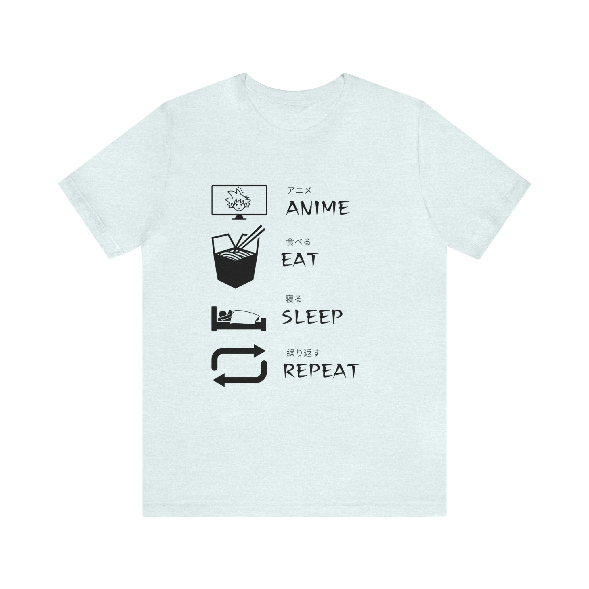 Anime, Eat, Sleep, Repeat Anime Graphic T-Shirt