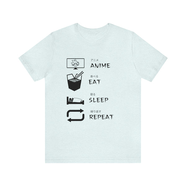 Anime, Eat, Sleep, Repeat Anime Graphic T-Shirt
