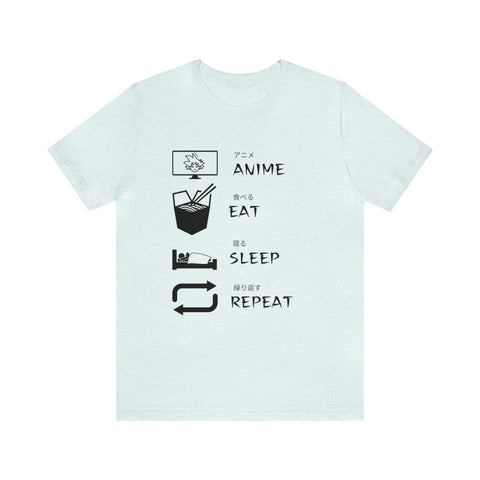 Anime, Eat, Sleep, Repeat Anime Graphic T-Shirt
