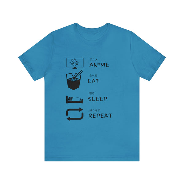Anime, Eat, Sleep, Repeat Anime Graphic T-Shirt