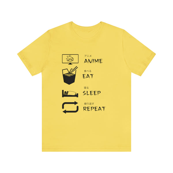 Anime, Eat, Sleep, Repeat Anime Graphic T-Shirt